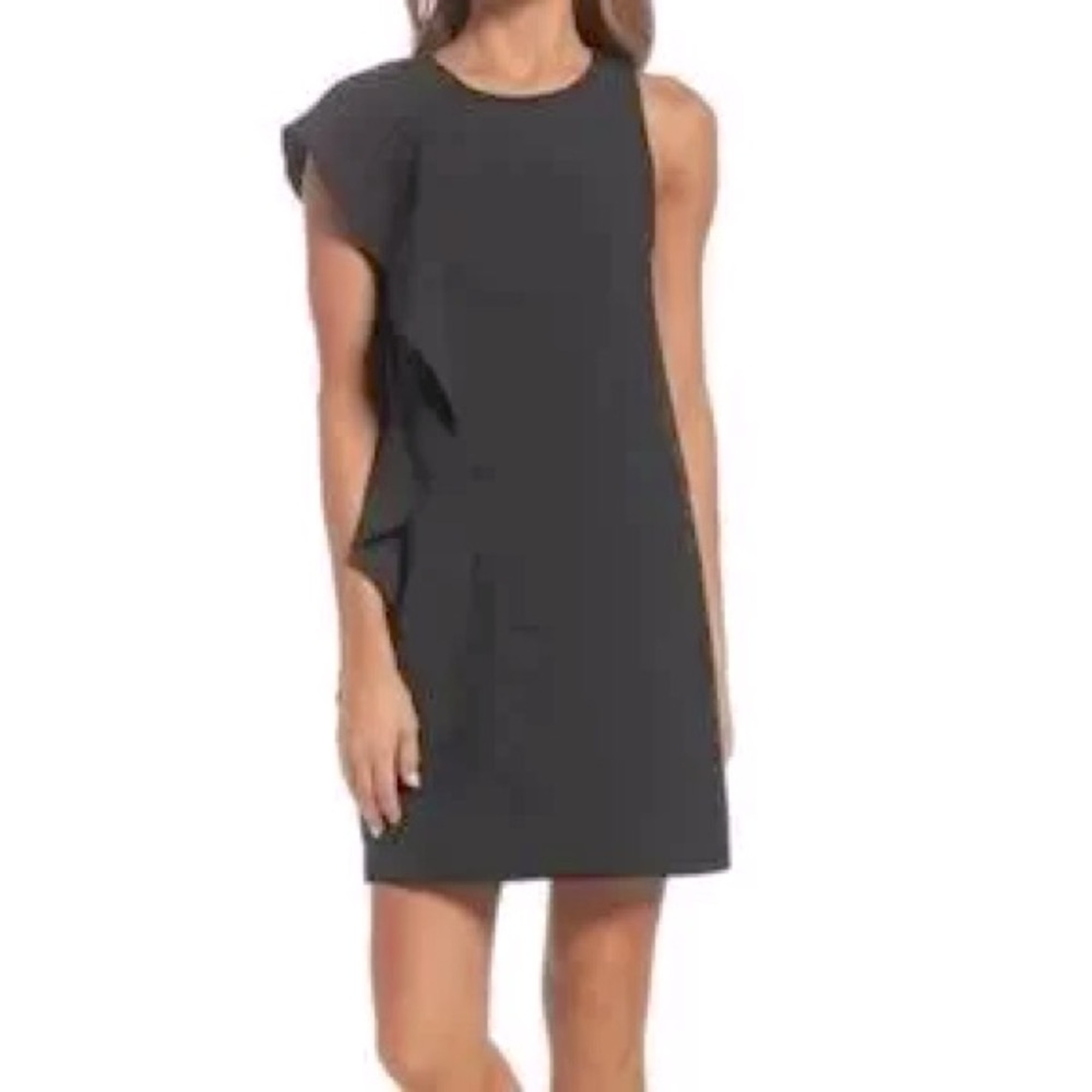 Julie Brown NYC Stunning Black Noir Sleeveless Ruffled Dress NWT Size Lg $198!